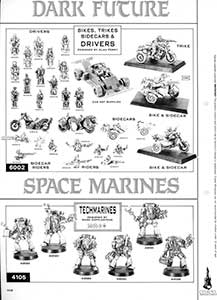Dark Future Bikes, Trikes, Sidecars, Drivers / Space Marine Techmarines - White Dwarf 107