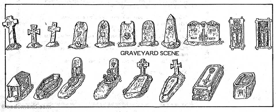 drawing graveyard scene