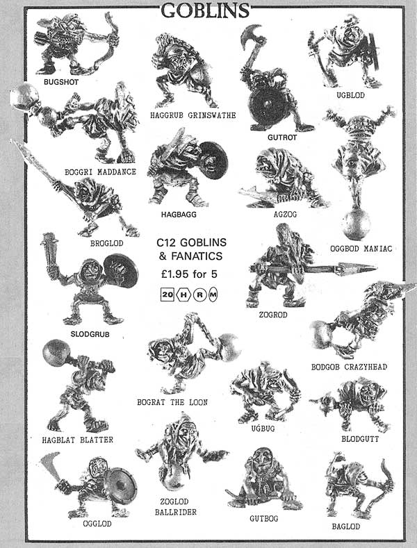 Citadel Warhammer classico anni'80 Goblin spearman ai fuori catalogo 