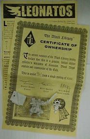 Blood Angel Captain Leonatos - certificate