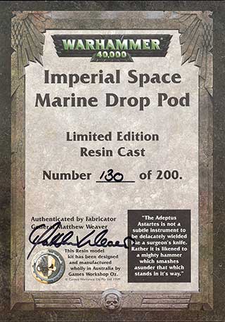 Space Marine Drop Pod