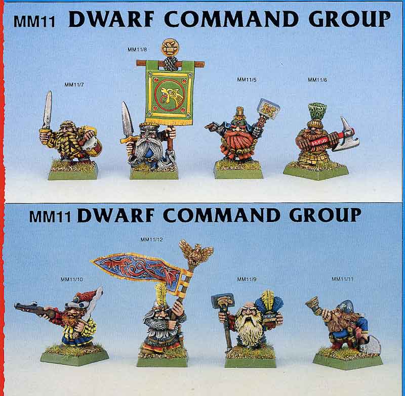 1993 Marauder Dwarf Miner Command Group Standard Bearer Warhammer Army Banner GW 